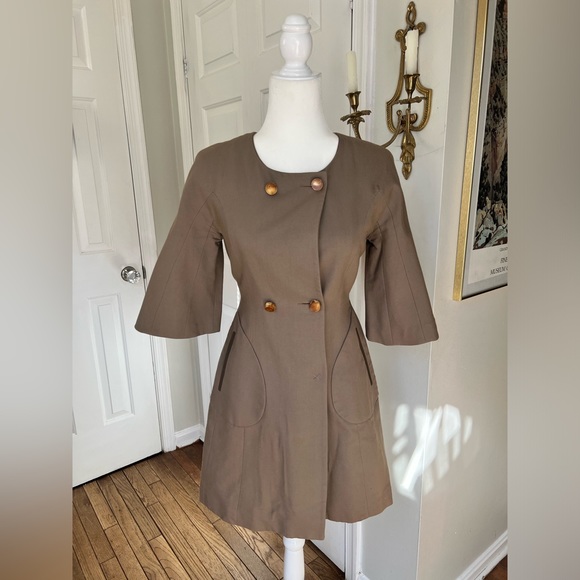 Albino mod Victorian 3/4 sleeve trench coat - Picture 1 of 13